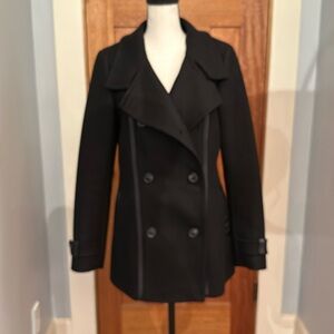 Mackage double breasted black wool coat, lined, size m